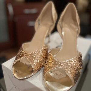Gold Sequined Heels